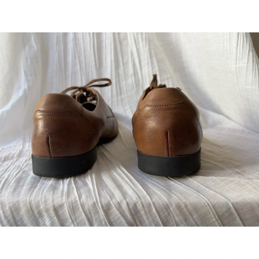 Clarks Glement Lace Men's Size 10 M Tan Brown Leather Formal Derby Oxford Shoes